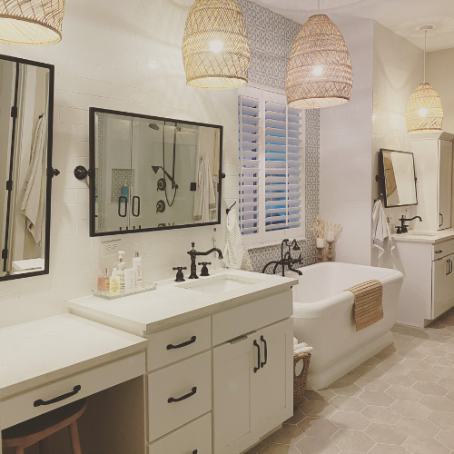 white countertop in bathroom